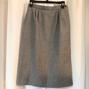 Vintage Peabody House Houndstooth Midi Skirt 9/10 | Wool Blend | 80s 90s